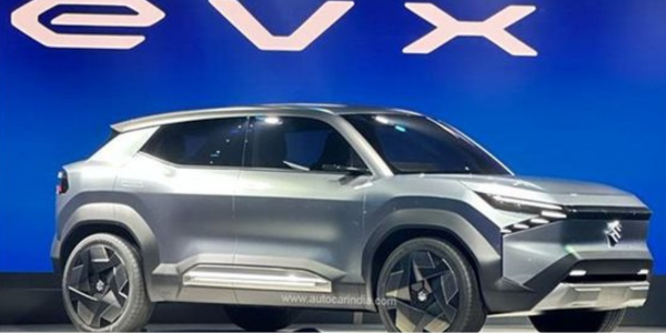 Maruti Suzuki eVK Electric SUV shoots a cover photo unveiling.